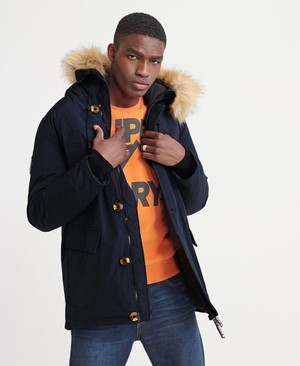 Superdry Rookie Down Parka Férfi Kabát Sötétkék | SBPHC6591